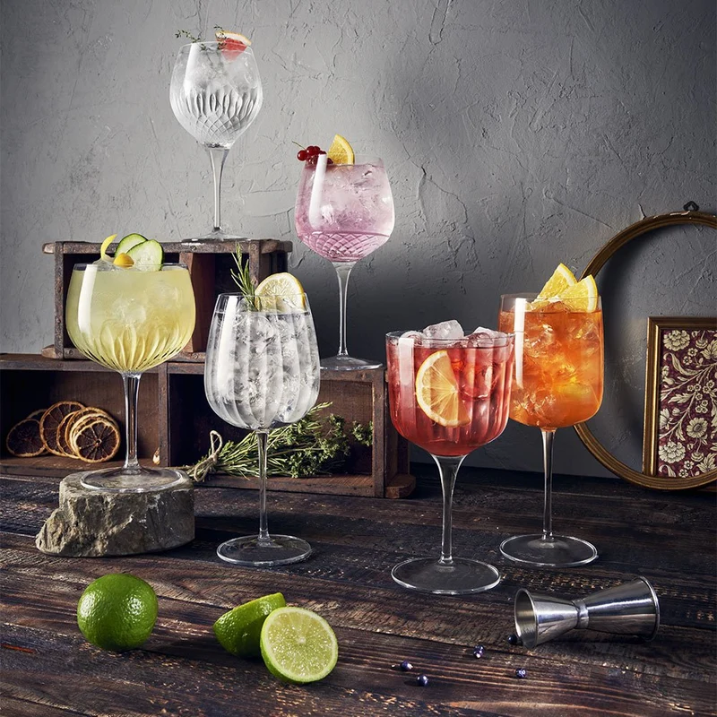 65 cl - Gin & Tonic London Dry Calice Gin Tonic In Vetro Set 2 Pz
