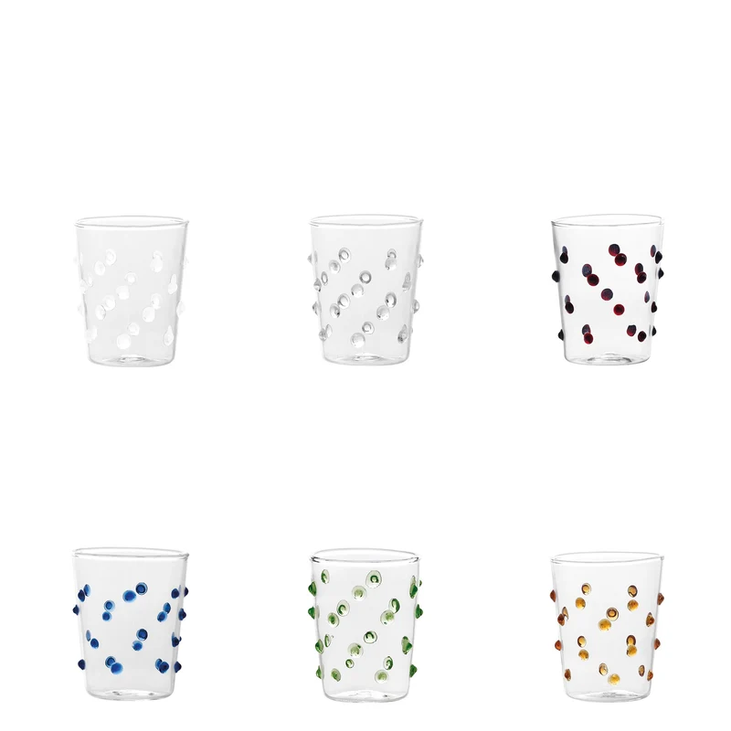 9.5 cl - Party Junior Bicchiere Liquore Caffè Fatto a Mano In Vetro Borosilicato Set 6 Pz