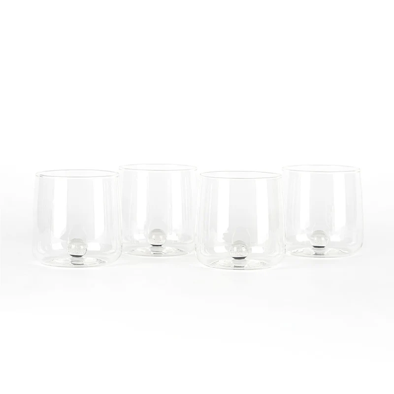 44 cl - Bilia Caleido Bicchiere Acqua Fatto a Mano In Vetro Borosilicato Set 4 Pz