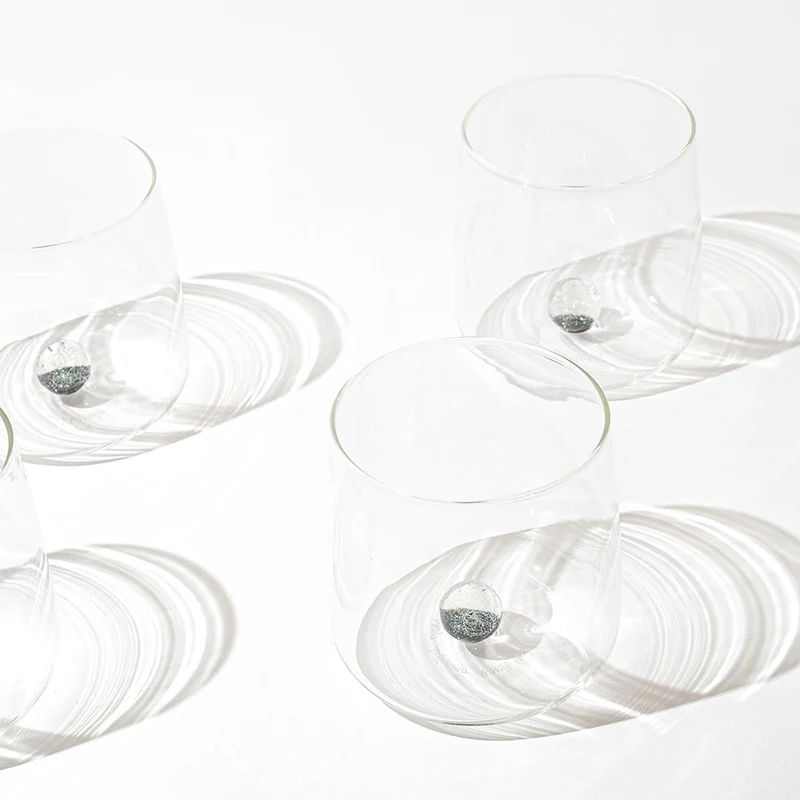 44 cl - Bilia Caleido Bicchiere Acqua Fatto a Mano In Vetro Borosilicato Set 4 Pz