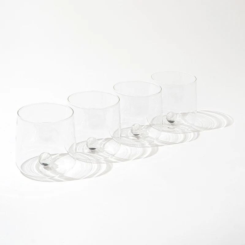 44 cl - Bilia Caleido Bicchiere Acqua Fatto a Mano In Vetro Borosilicato Set 4 Pz