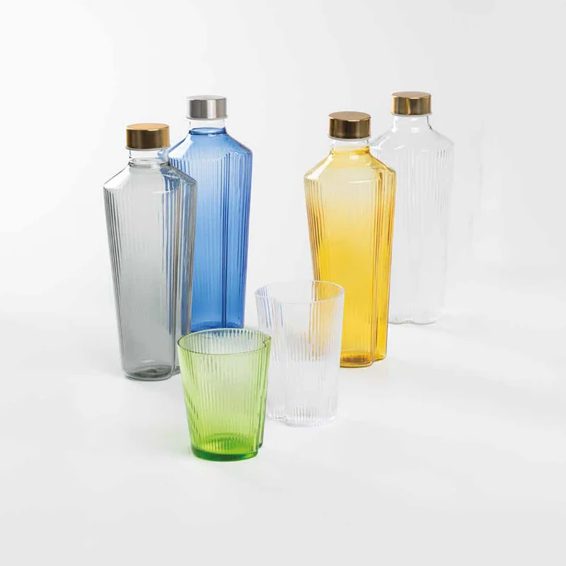 90 cl - Handy Bottiglia Acqua Soffiata e Lavorata a Mano In Vetro Borosilicato