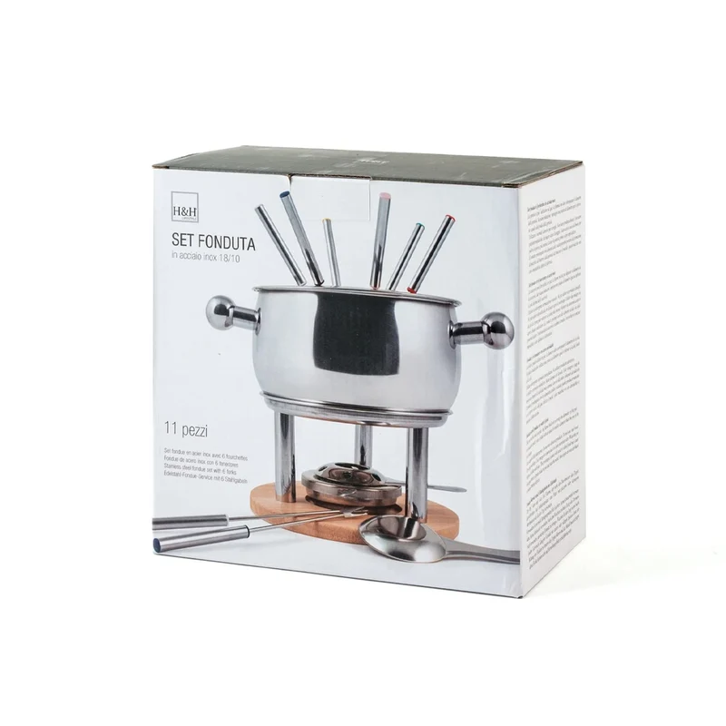 Set Fonduta In Acciaio Inox 18/10 Set 11 Pz