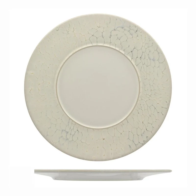 Luz Piatto Piano Con Falda Decorato In Gres porcellanato Set 6 Pz