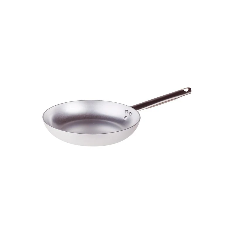 Alluminio 3mm Professionale Padella Bassa Svasata Con Manico Tubolare Inox