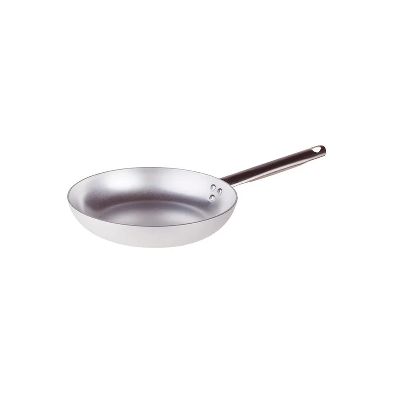 Alluminio 3mm Professionale Padella Bassa Svasata Con Manico Tubolare Inox