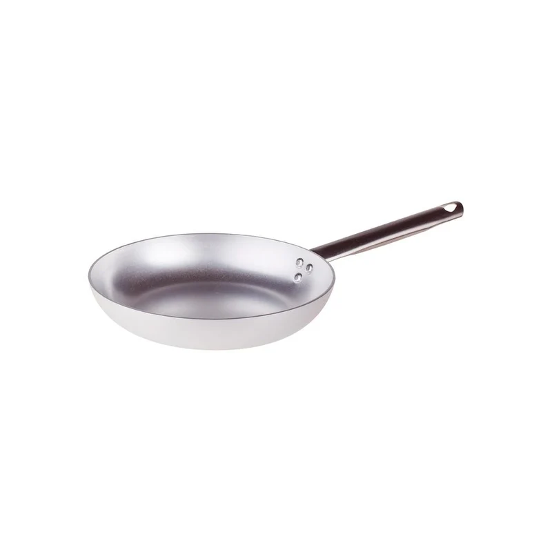 Alluminio 3mm Professionale Padella Bassa Svasata Con Manico Tubolare Inox