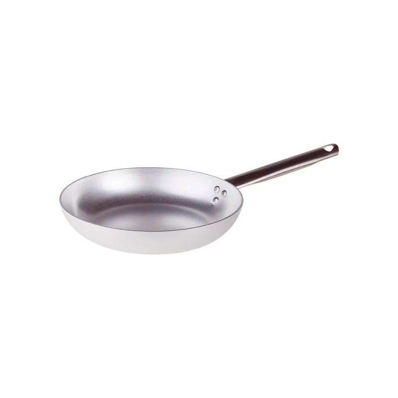 Alluminio 3mm Professionale Padella Bassa Svasata Con Manico Tubolare Inox