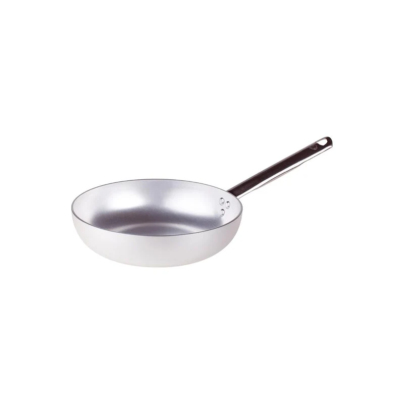 Alluminio 3mm Professionale Padella Alta Svasata Con Manico Tubolare Inox