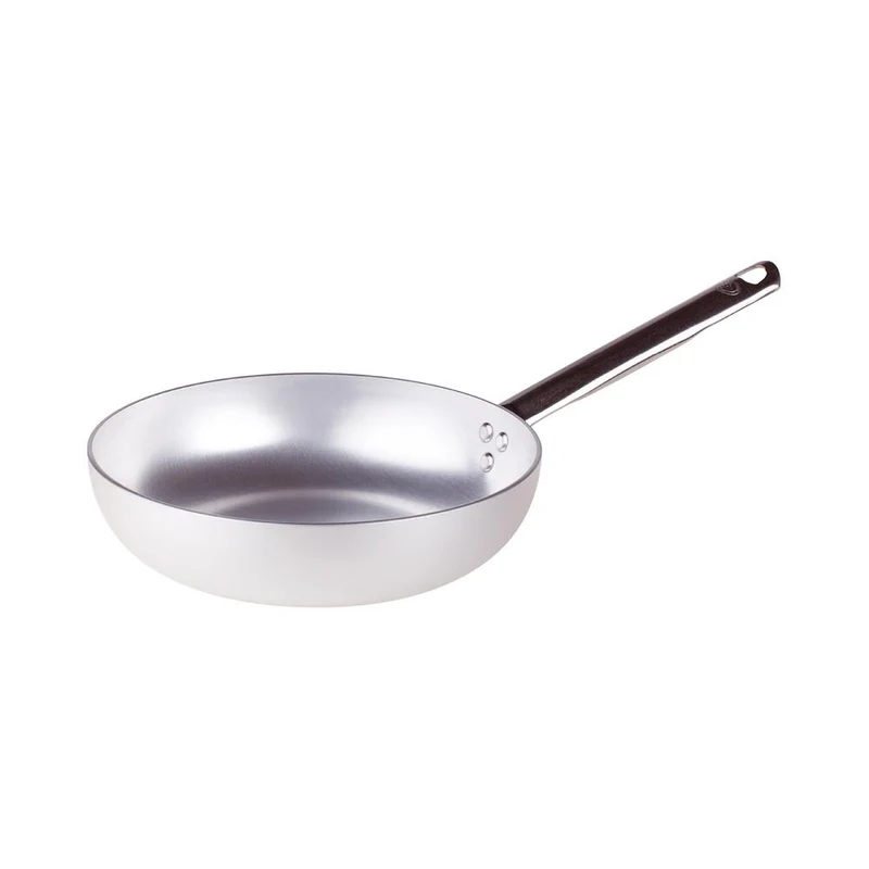 Alluminio 3mm Professionale Padella Alta Svasata Con Manico Tubolare Inox