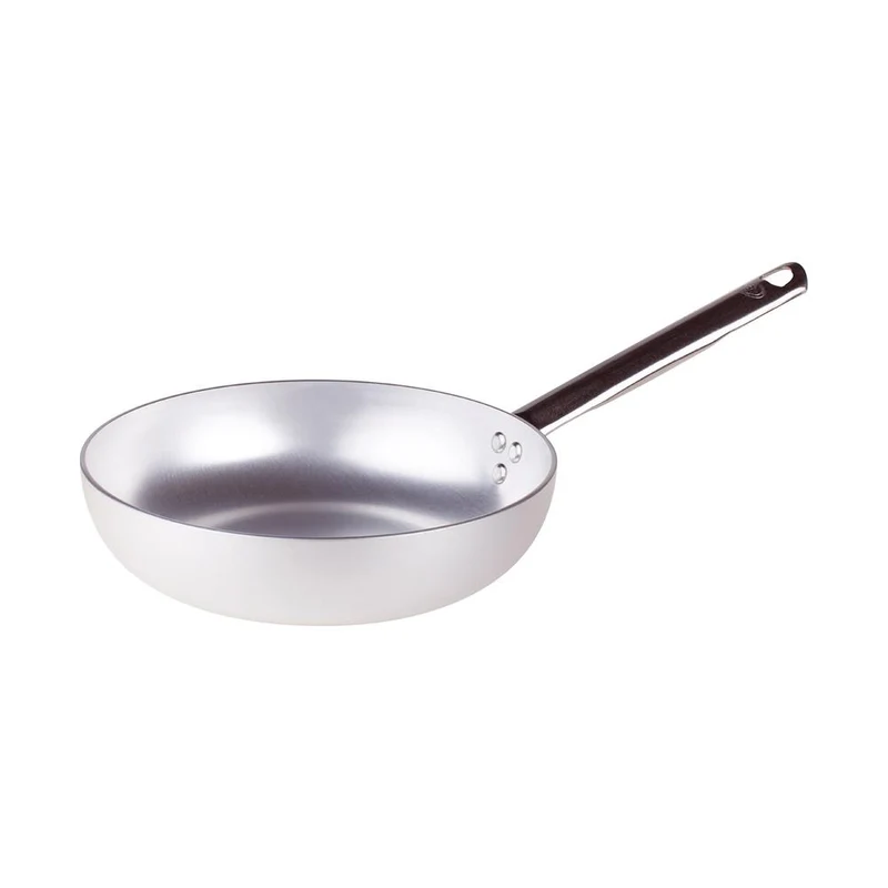 Alluminio 3mm Professionale Padella Alta Svasata Con Manico Tubolare Inox
