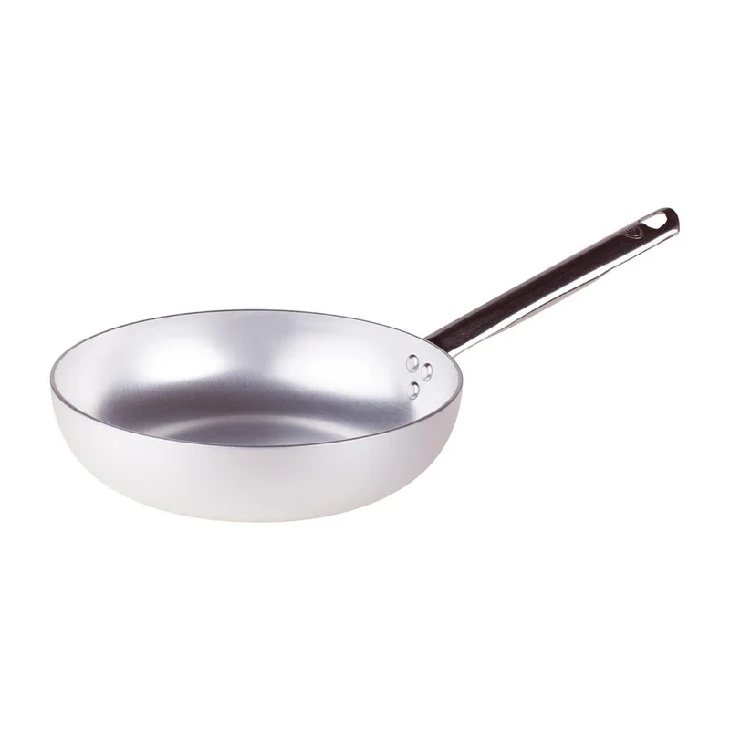 Alluminio 3mm Professionale Padella Alta Svasata Con Manico Tubolare Inox