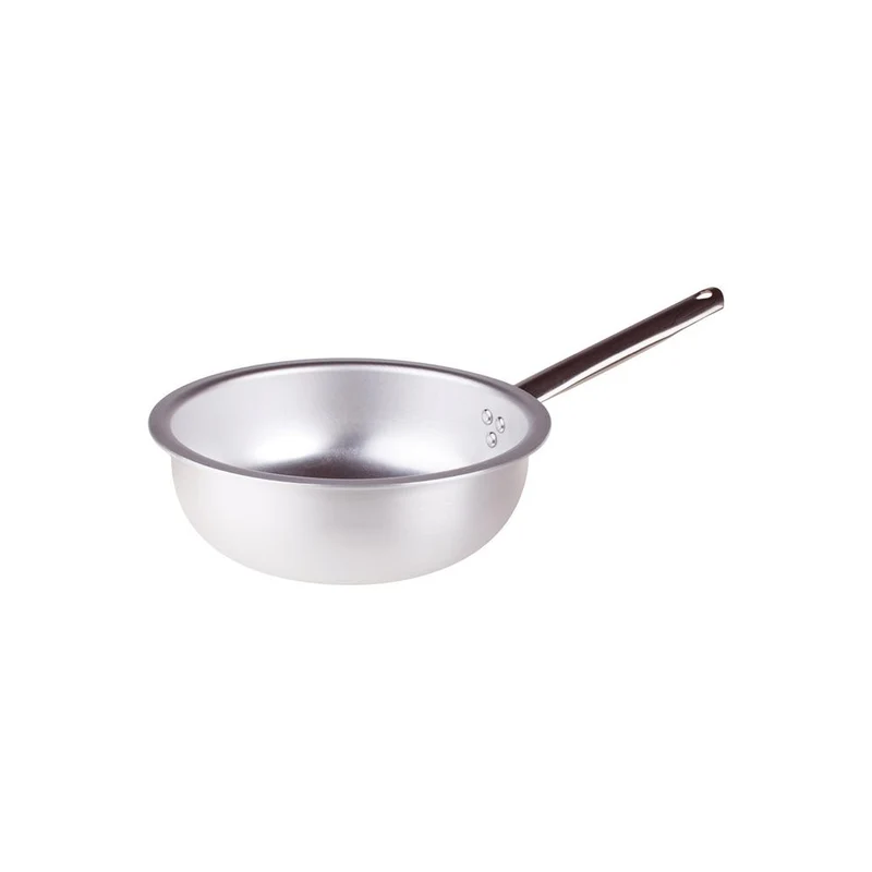 Alluminio 3mm Professionale Padella Alta Da Mantecatura Con Manico Tubolare Inox