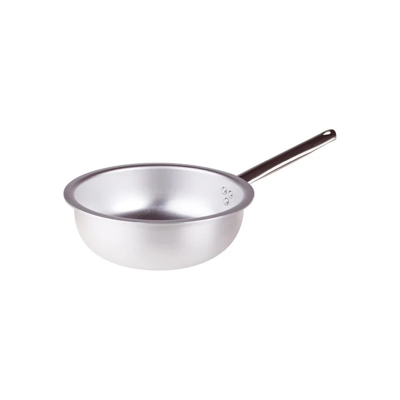 Alluminio 3mm Professionale Padella Alta Da Mantecatura Con Manico Tubolare Inox