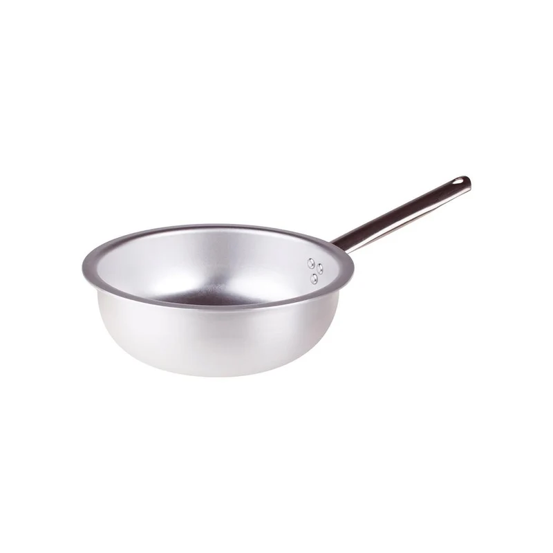 Alluminio 3mm Professionale Padella Alta Da Mantecatura Con Manico Tubolare Inox