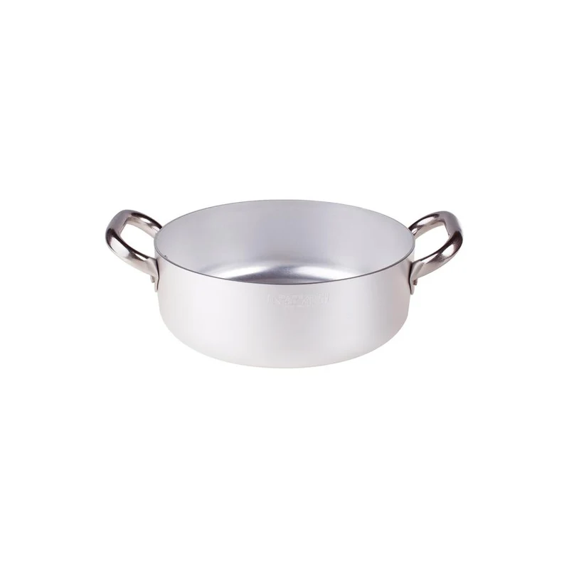 Alluminio 3mm Professionale Casseruola Bassa Con 2 Maniglie Inox