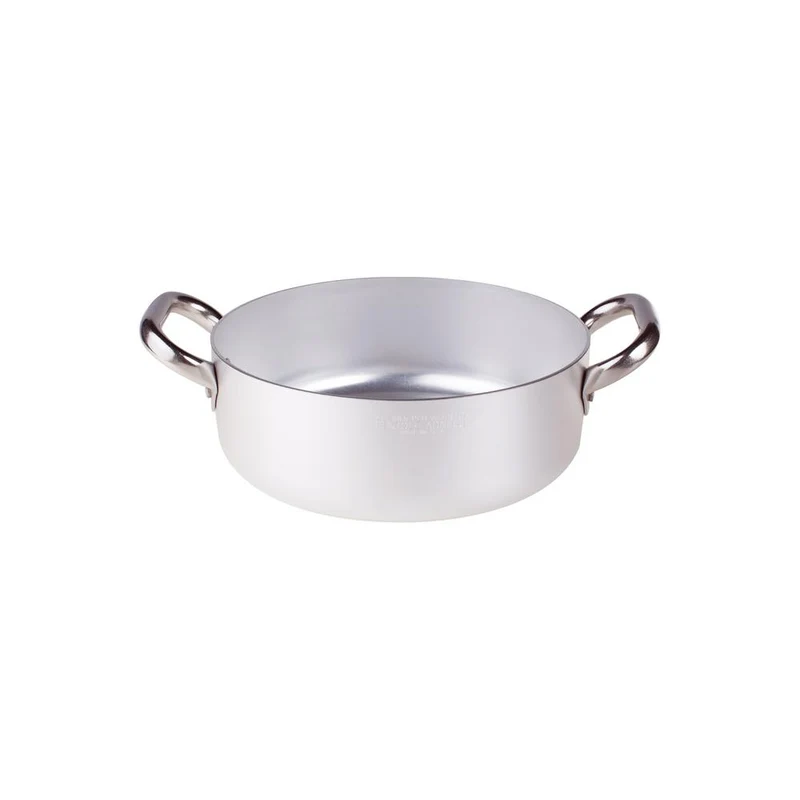 Alluminio 3mm Professionale Casseruola Bassa Con 2 Maniglie Inox