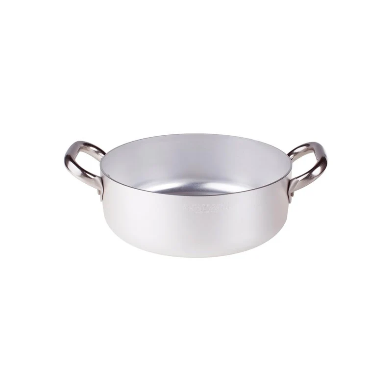 Alluminio 3mm Professionale Casseruola Bassa Con 2 Maniglie Inox
