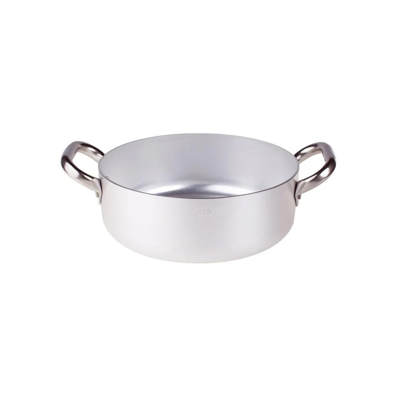 Alluminio 3mm Professionale Casseruola Bassa Con 2 Maniglie Inox