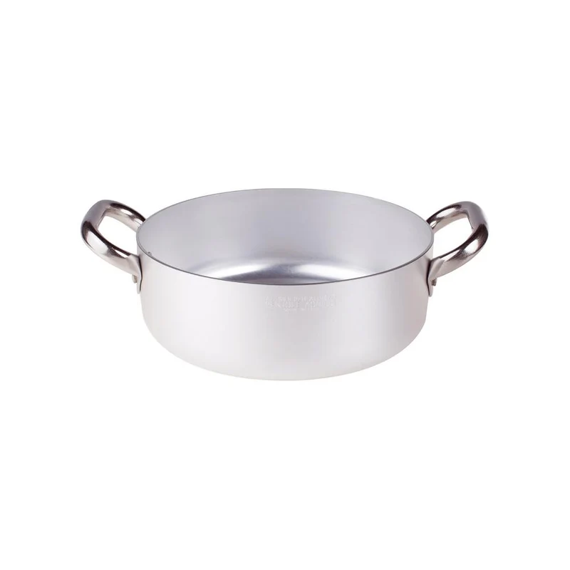 Alluminio 3mm Professionale Casseruola Bassa Con 2 Maniglie Inox