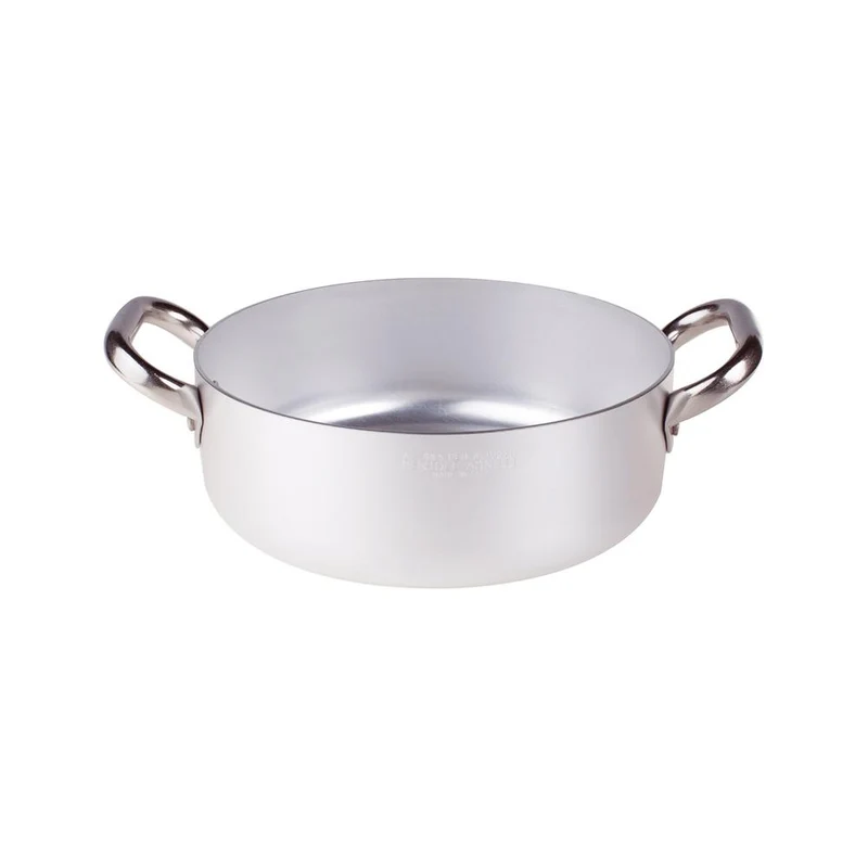 Alluminio 3mm Professionale Casseruola Bassa Con 2 Maniglie Inox