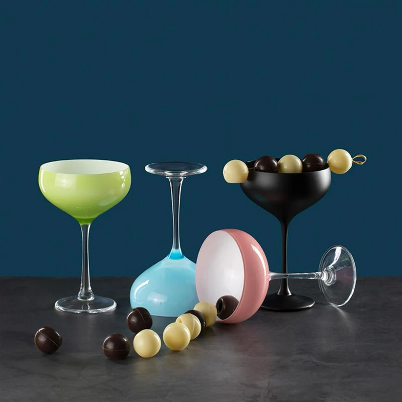 18 cl - Pralines Coppa Cocktail Champagne In Vetro Set 4 Pz