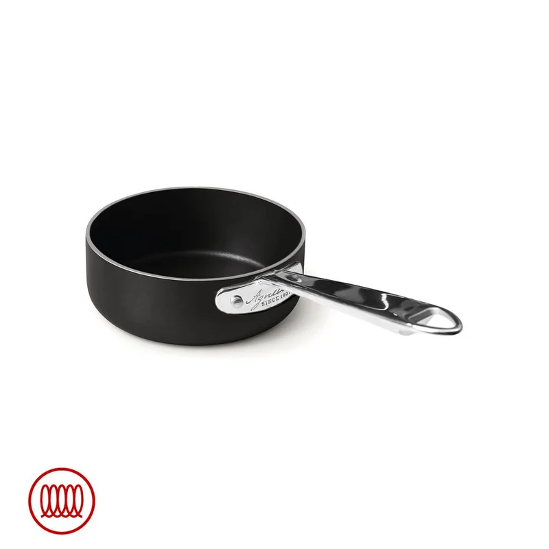 AlBlack 1907 Casseruola Bassa Induzione In Alluminio Antiaderente 5mm Con Manico Inox