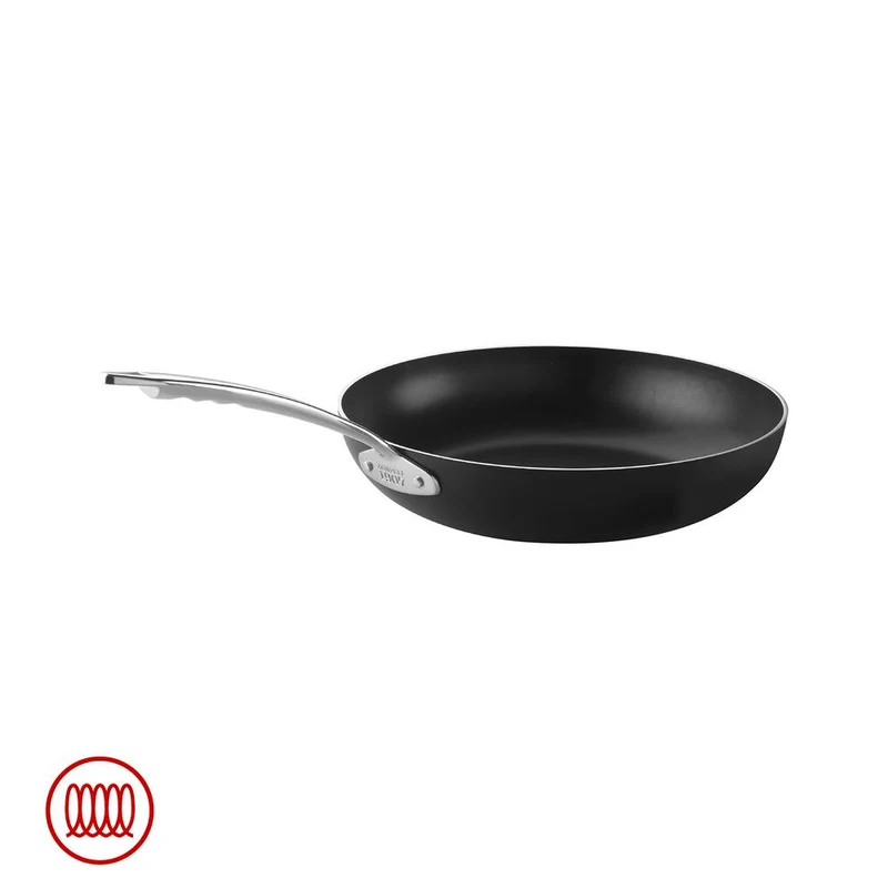 AlBlack 1907 Padella Alta Induzione In Alluminio Antiaderente 3mm Con Manico Inox