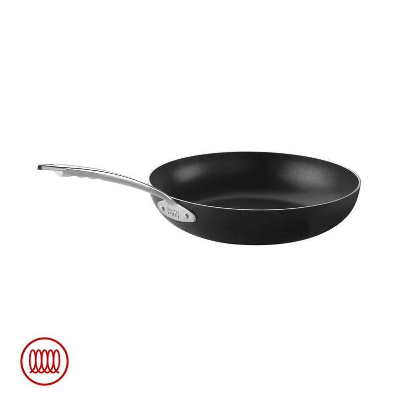 AlBlack 1907 Padella Alta Induzione In Alluminio Antiaderente 3mm Con Manico Inox