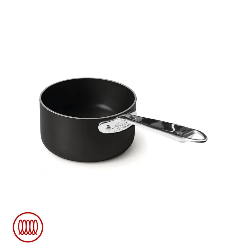 AlBlack 1907 Casseruola Alta Induzione In Alluminio Antiaderente 5mm Con Manico Inox