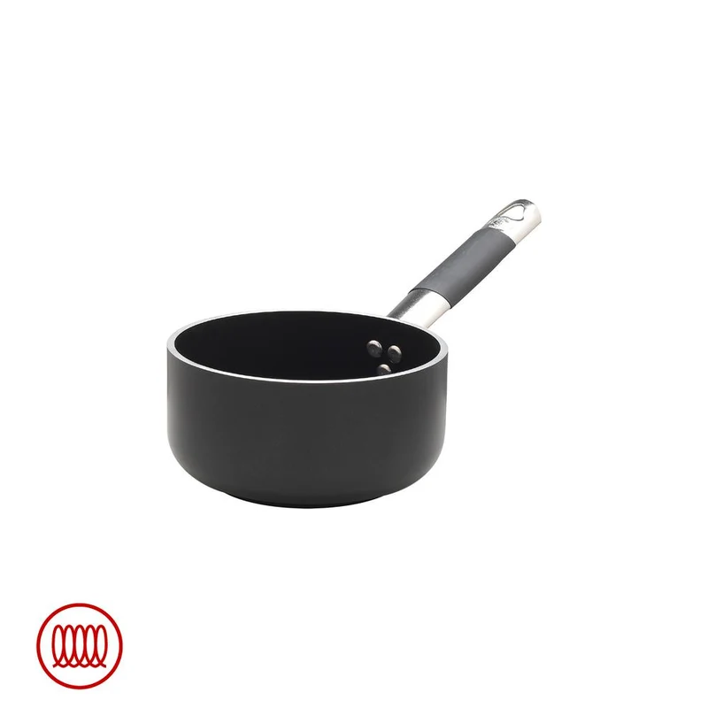 AlBlack Casseruola Alta Induzione In Alluminio Antiaderente 5mm Con Manico Cool Inox