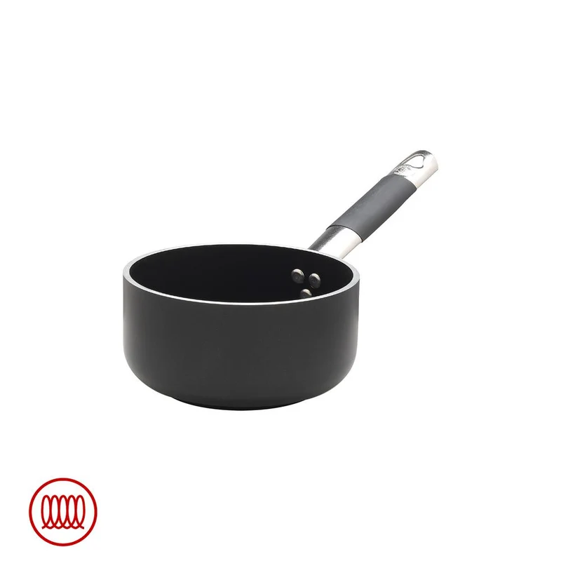 AlBlack Casseruola Alta Induzione In Alluminio Antiaderente 5mm Con Manico Cool Inox