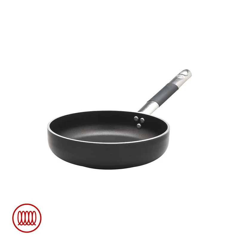 AlBlack Padella Alta Sautè Induzione In Alluminio Antiaderente 5mm Con Manico Cool Inox