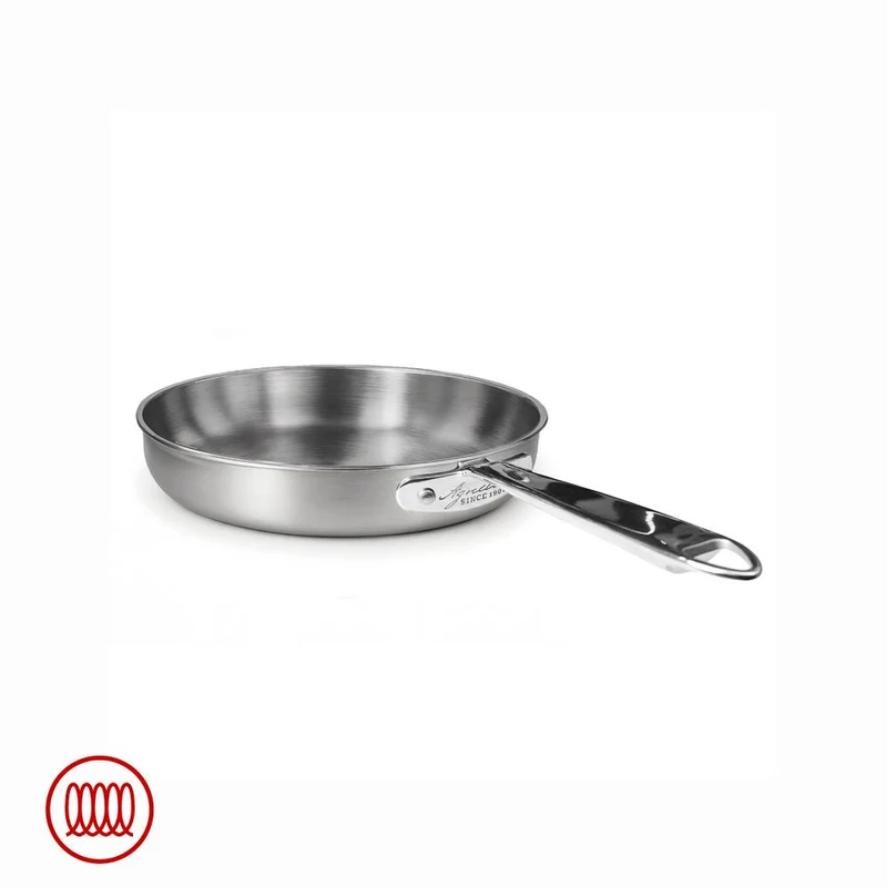 Alu-Inox 3-ply Padella Bassa Induzione Con Manico Tubolare In AluInox