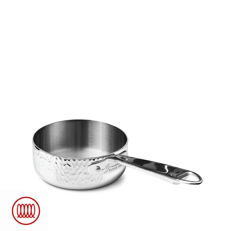 Alu-Inox 3-ply Casseruola Bassa Induzione Con Manico Tubolare In AluInox