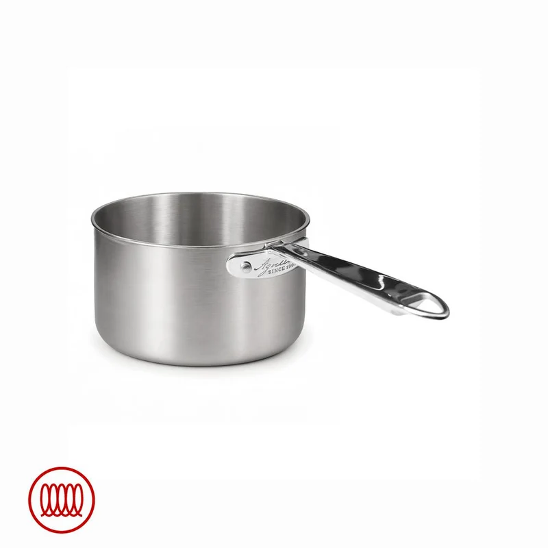Alu-Inox 3-ply Casseruola Alta Induzione Con Manico Tubolare In AluInox