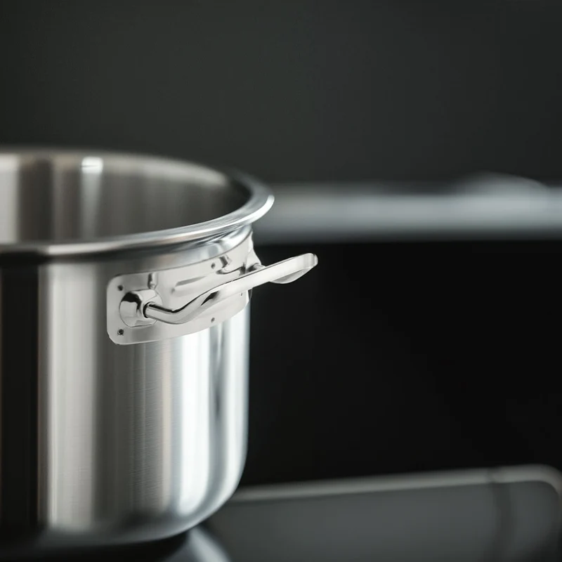 Alu-Inox 3-ply Casseruola Alta Induzione Con Manico Tubolare In AluInox