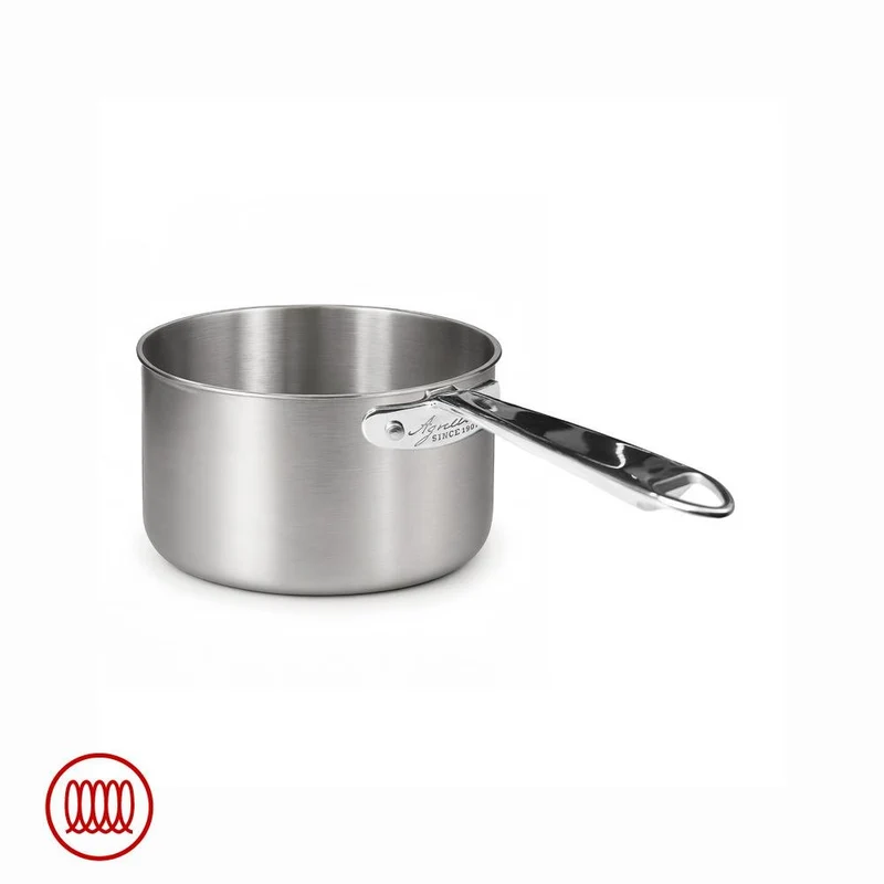 Alu-Inox 3-ply Casseruola Alta Induzione Con Manico Tubolare In AluInox