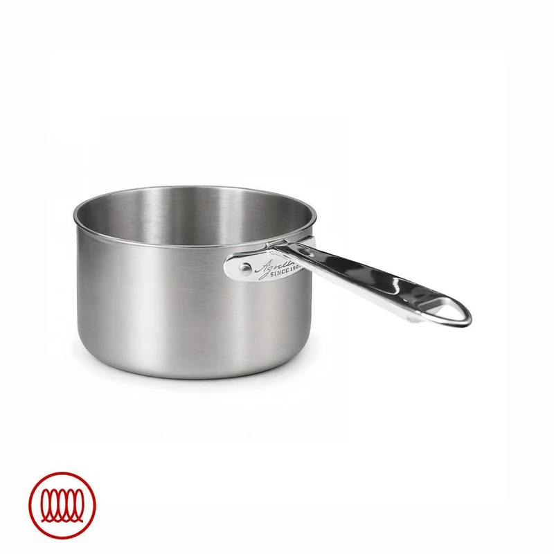 Alu-Inox 3-ply Casseruola Alta Induzione Con Manico Tubolare In AluInox