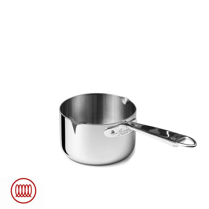 Alu-Inox 3-ply Casseruola Alta Induzione Con Manico Tubolare In AluInox