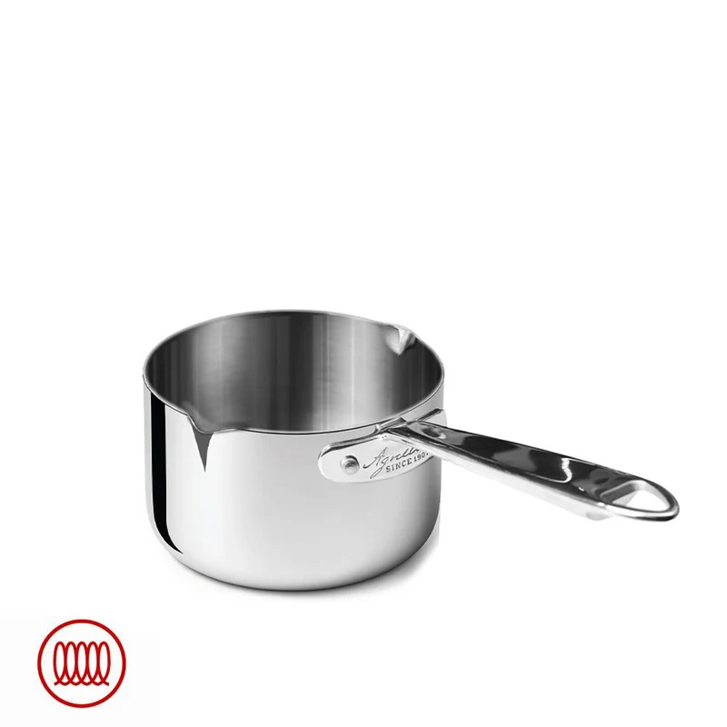 Alu-Inox 3-ply Casseruola Alta Induzione Con Manico Tubolare In AluInox