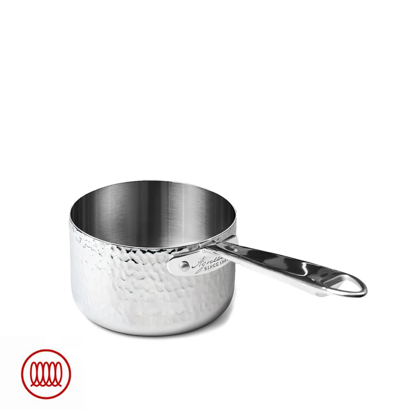 Alu-Inox 3-ply Casseruola Alta Induzione Con Manico Tubolare In AluInox