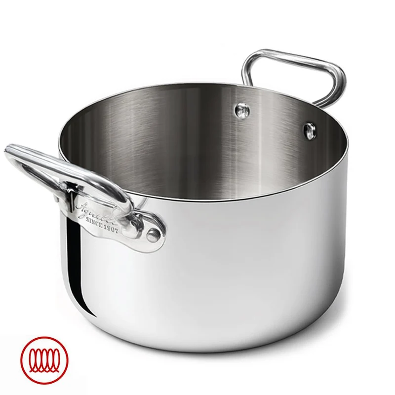 Alu-Inox 3-ply Casseruola Alta Induzione Con Due Maniglie In AluInox