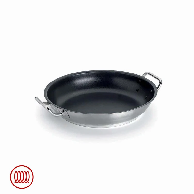 Acciaio Inox Platinum Tegame Basso Induzione Antiaderente Con Due Maniglie