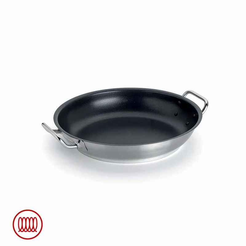 Acciaio Inox Platinum Tegame Basso Induzione Antiaderente Con Due Maniglie