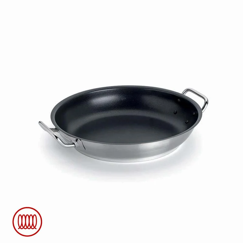 Acciaio Inox Platinum Tegame Basso Induzione Antiaderente Con Due Maniglie