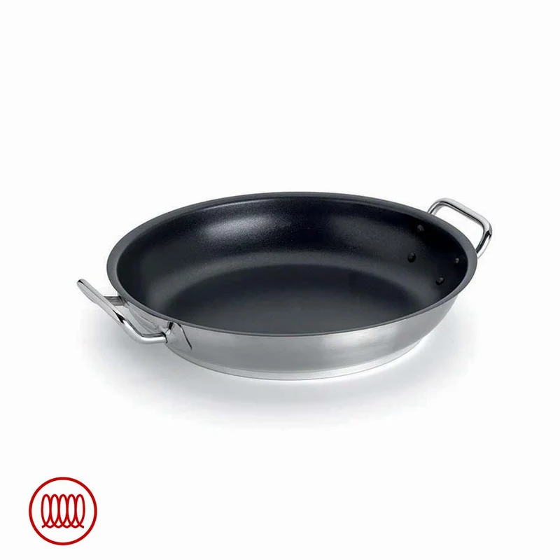 Acciaio Inox Platinum Tegame Basso Induzione Antiaderente Con Due Maniglie
