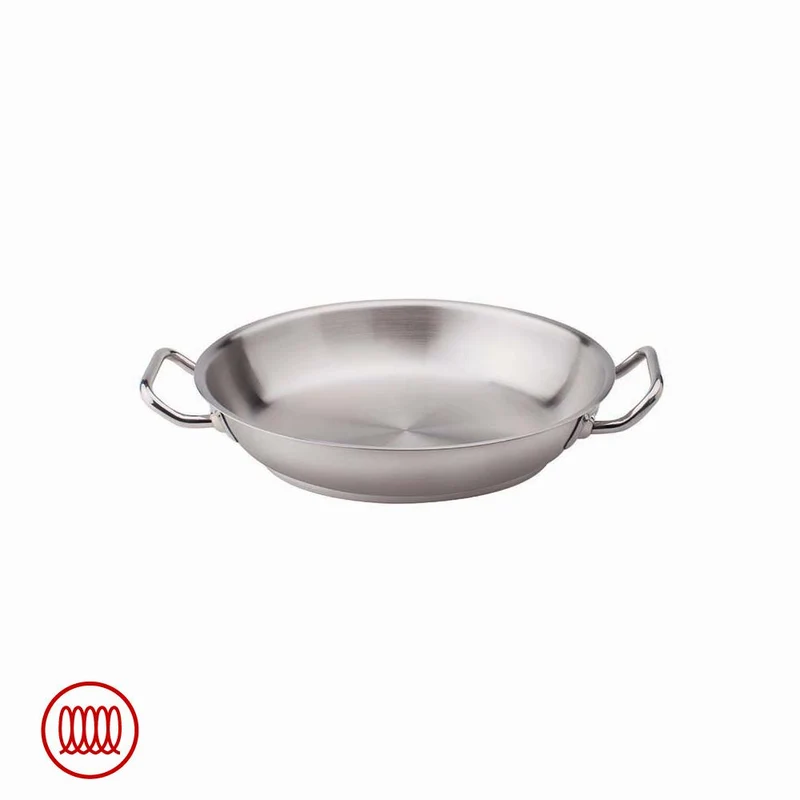Acciaio Inox Tegame Basso Induzione Con Due Maniglie