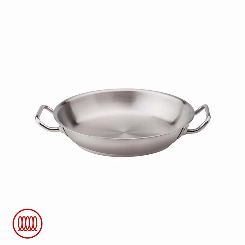 Acciaio Inox Tegame Basso Induzione Con Due Maniglie