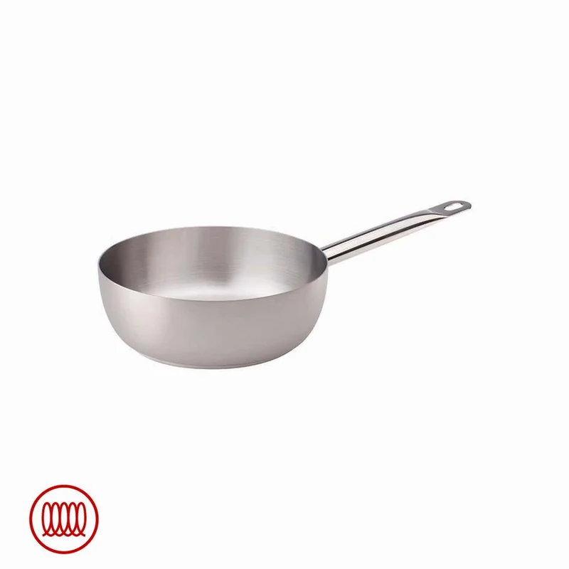 Acciaio Inox Padella Alta Conica Induzione Con Manico Tubolare